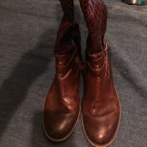 Vince Camuto riding boots. Rich cocoa alligator calf